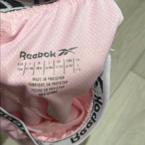 Reebok Pink Athletic Shorts with White Trim - Picture 4 of 4